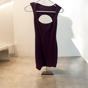 Rare American Apparel Interlock Cutout Mini Dress XS Deep Plum ( Discontinued)